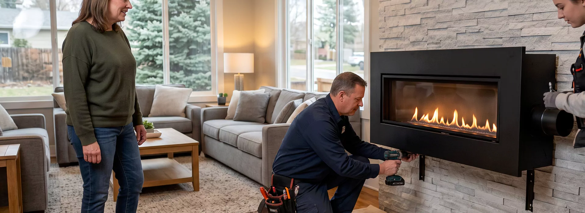 Floating Fireplace Installation Abington, PA