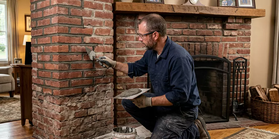 Repointing Brick Fireplace Abington