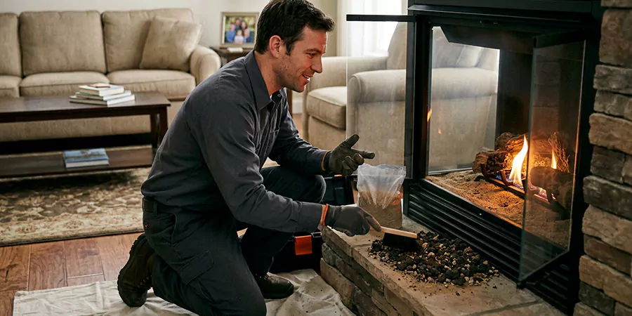 Sand and Embers for Gas Fireplace Abington