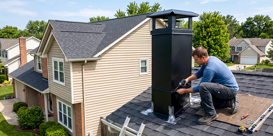 Prefab Chimney Chase Installation Abington