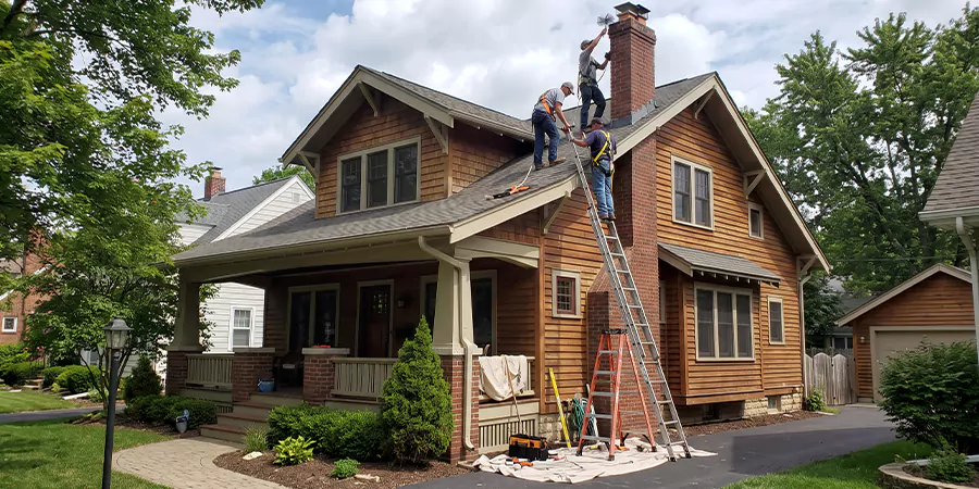 Residential Chimney Masonry Repair and Tuckpointing Abington